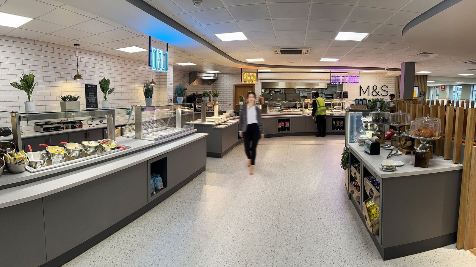 Marks and Spencer use Cossiga stylish NEXT GEN BTG and LS LINEAR cabinets in this cafeteria-style food hall