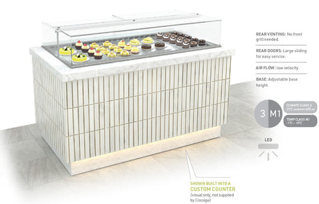Free-standing LP food display cabinet. Ideal for patisseries and sushi 